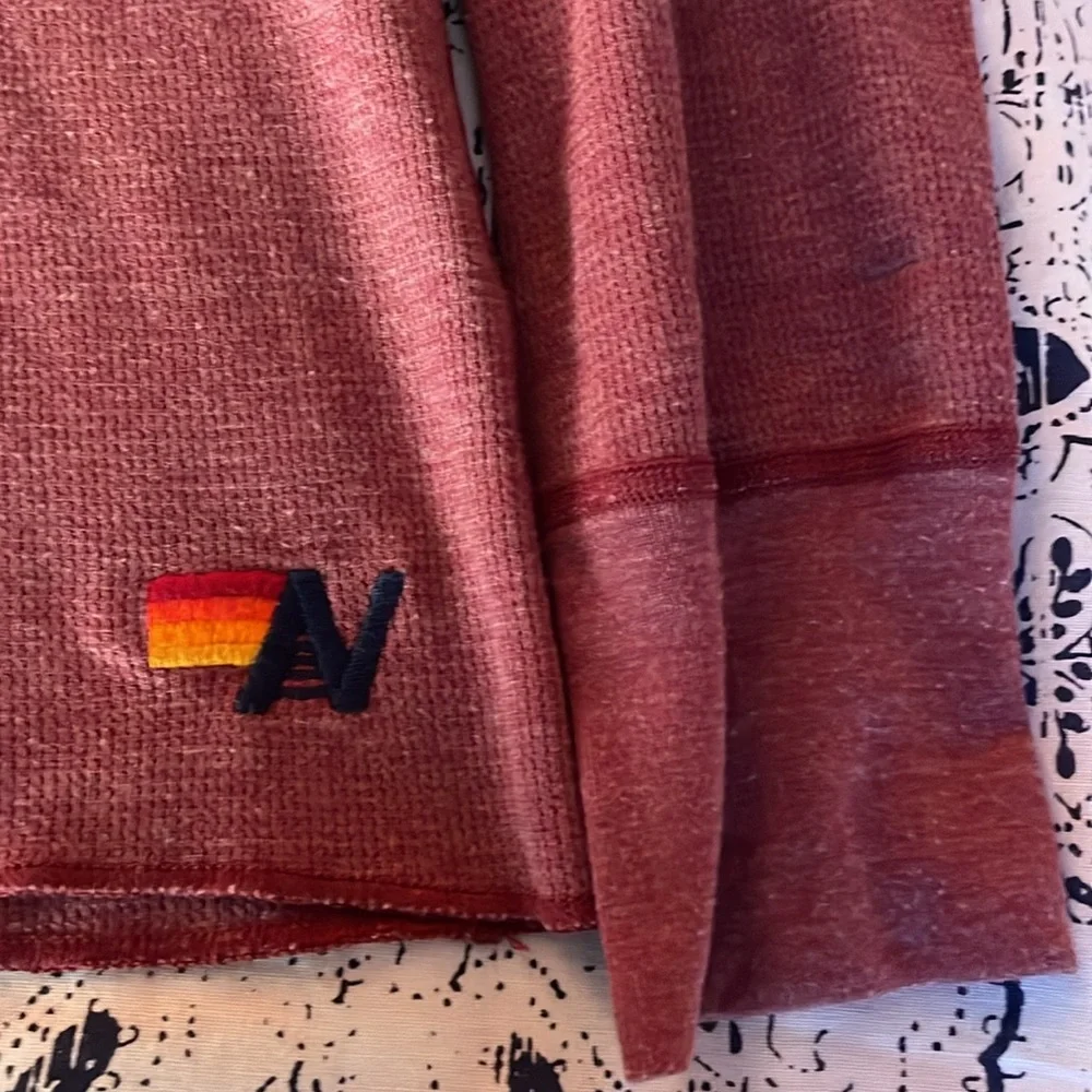 Aviator Nation - thermal bolt long sleeve top - claret - size M unisex - Picture 6 of 7